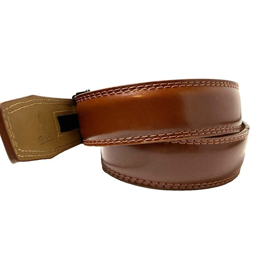 Chaoren Brown Ratchet Dress Belt Faux Leather Boys Teen 19-27